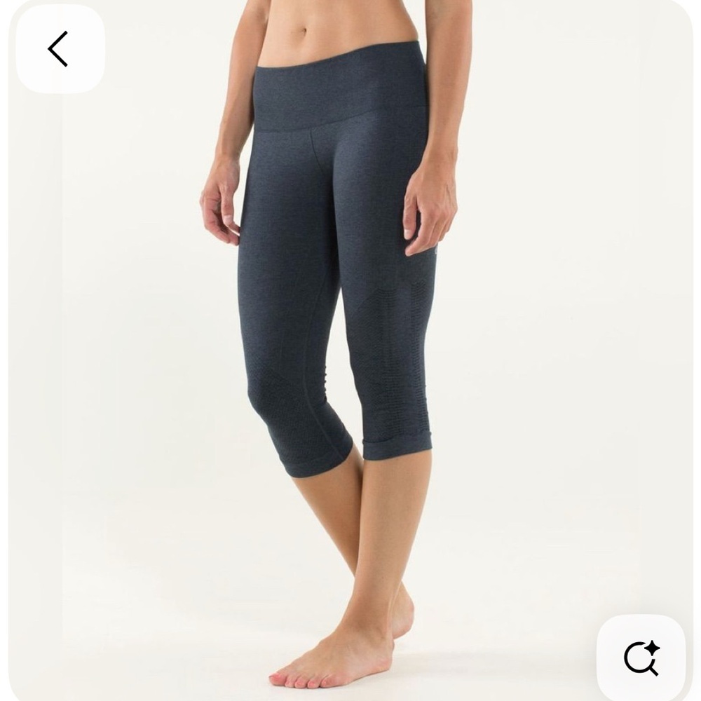 Lululemon Navy Blue In the Flow Crops